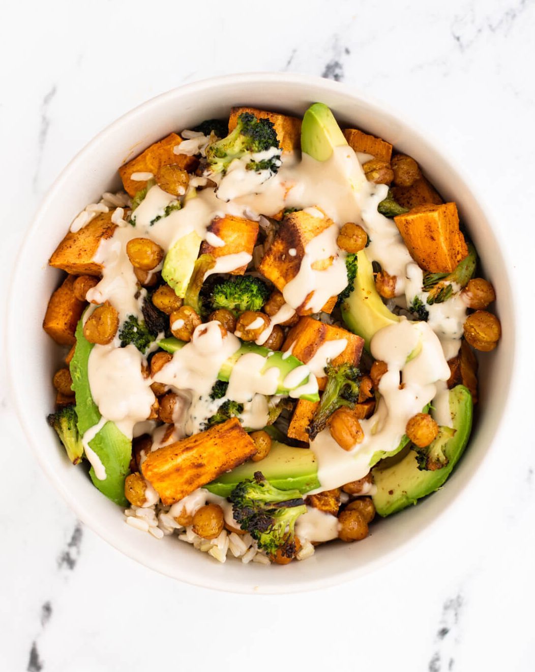 Brown Rice and Roasted Vegetable Salad with Tahini Dressing Elina Saiach